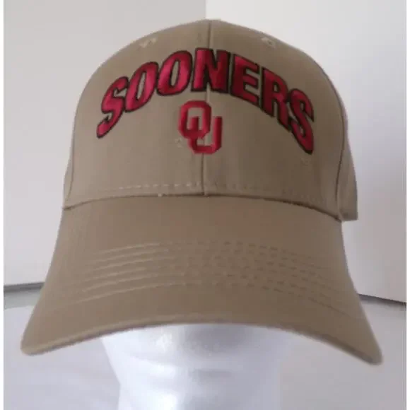 Captivating Headgear OU Sooners Tan/Beige Embroidered Logo Adjustable Cap - Picture 1 of 12